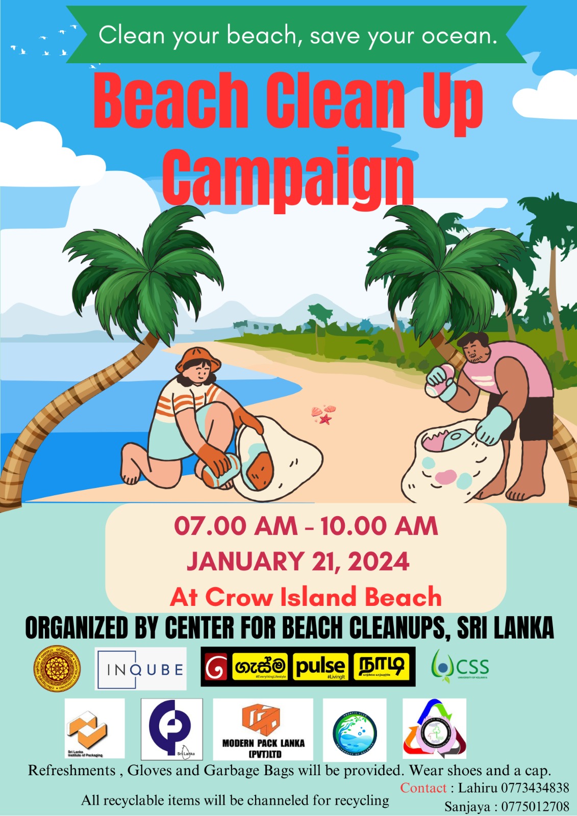 Join us for a Beach Cleanup at Crow Island Beach!